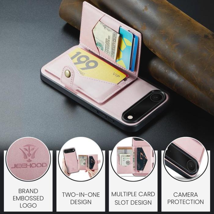 OEM - JEEHOOD Mobilskal till iPhone Air Konstläder + Plast Avtagbar - Rosa