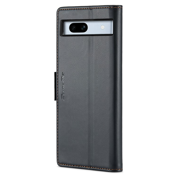 Caseme - Caseme Google Pixel 7A Plånboksfodral RFID Litchi - Svart