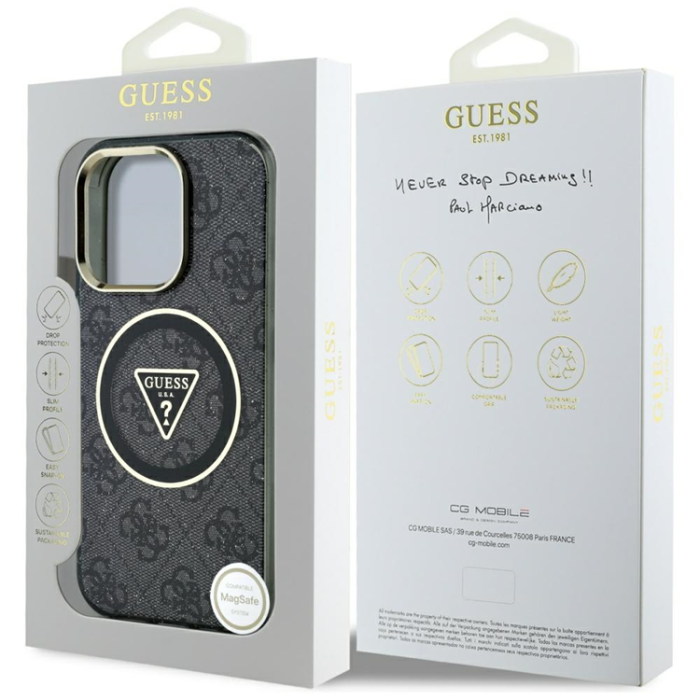 Guess - Guess iPhone 16 Pro Mobilskal Magsafe Glitter - Svart