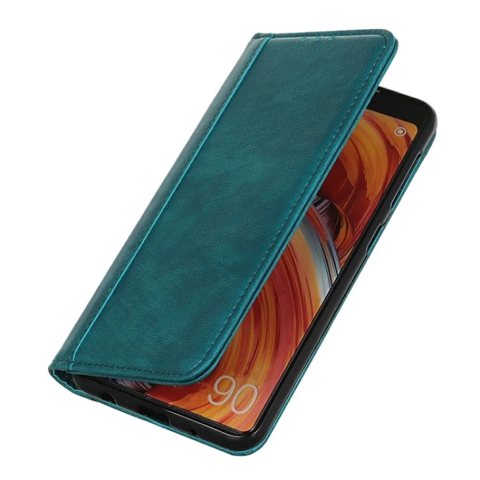 A-One Brand - iPhone 17 Air Plånboksfodral Äkta Läder Litchi - Grön