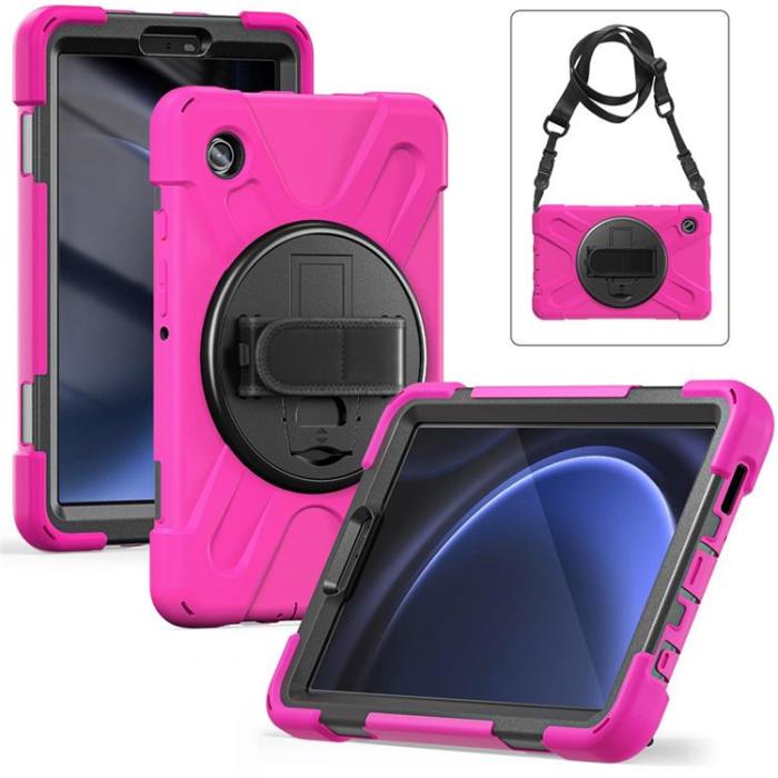 A-One Brand - Galaxy Tab A9 Skal Kickstand Handrem Med Axelrem - Ros