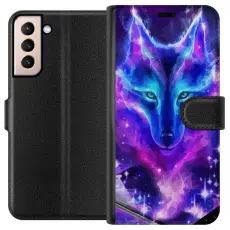Gustaf - Pl&aring;nboksfodral till Samsung Galaxy S21 med Neon Varg