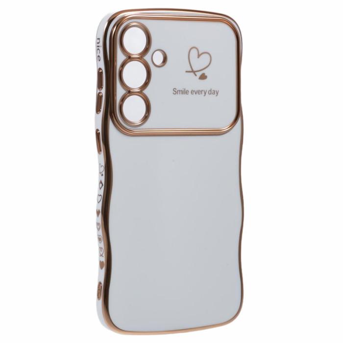 OEM - Love Hearts Mobilskal till Samsung Galaxy A55 5G TPU - Ivory Vit