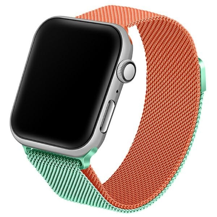 Beline Apple Watch (38/40/41mm) Armband Steel - Grön/Orange | 5123 | AlltMobil