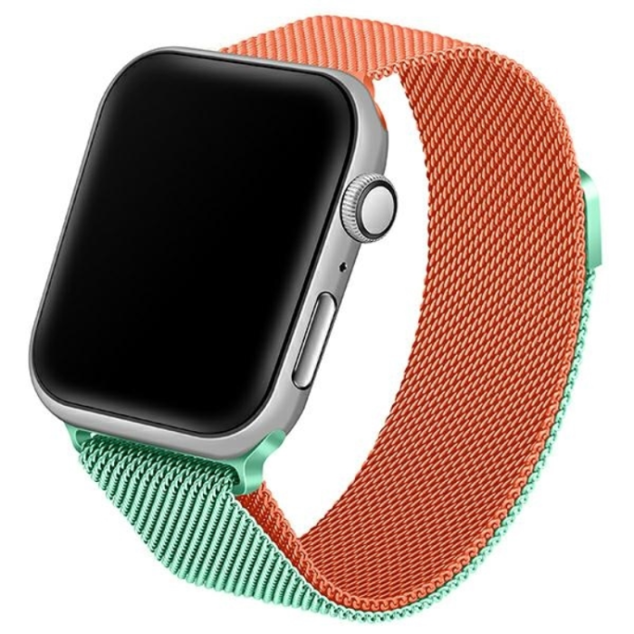 Beline - Beline Apple Watch (38/40/41mm) Armband Steel - Grön/Orange