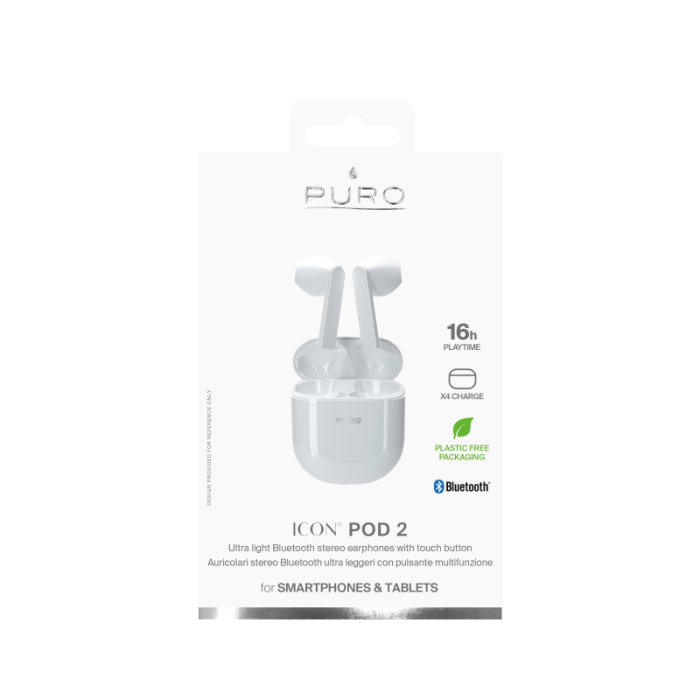 UTGATT1 - Puro - ICON POD 2 med Laddningsbas Bluetooth-Hörlurar - Vit