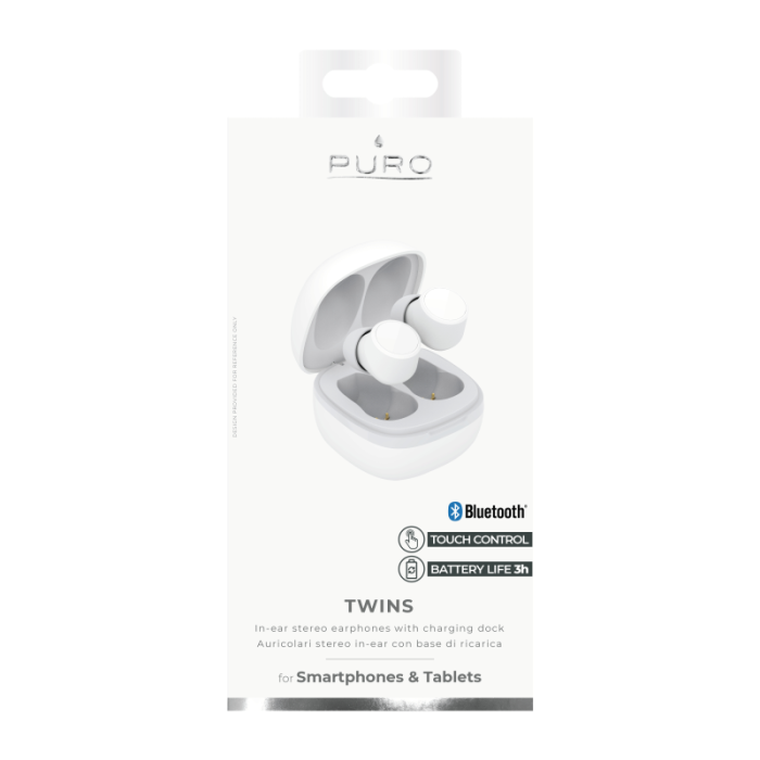 UTGATT5 - Puro - Bluetooth Twins hörlurar med laddstation - Vit