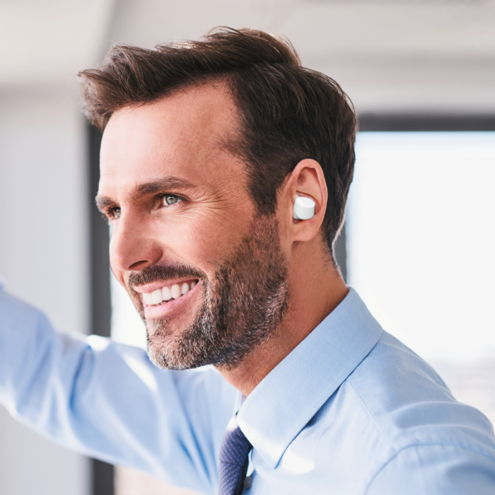 UTGATT5 - Puro - Bluetooth Twins hörlurar med laddstation - Vit