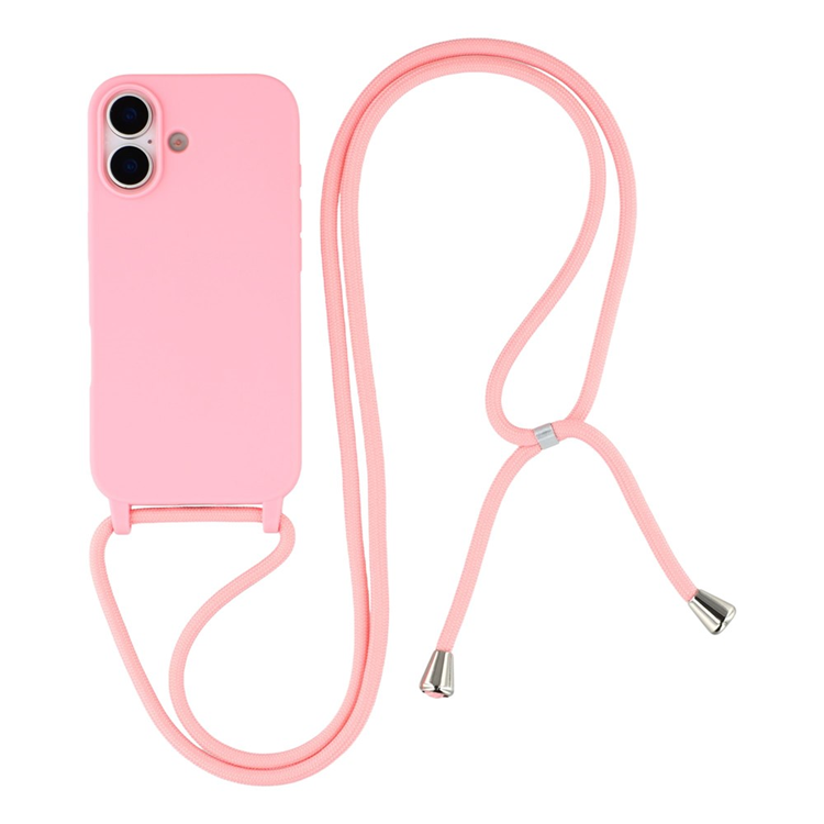 iPhone 17 Mobilskal TPU Shockproof med Lanyard - Rosa | 2353 | AlltMobil