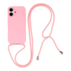 A-One Brand - iPhone 17 Mobilskal TPU Shockproof med Lanyard - Rosa