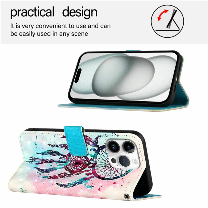 A-One Brand - iPhone 16 Pro Max Plånboksfodral Printing Pattern Med Rem