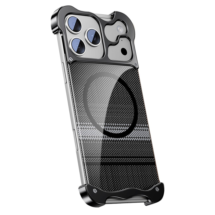 iPhone 17 Pro Mobilskal Magsafe Frameless Kevlar Pattern (Svart) | 2353 | AlltMobil