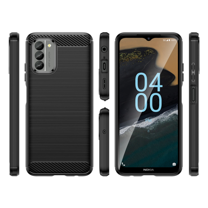 OEM - Nokia G400 Mobilskal Carbon Silicone Flexible - Svart