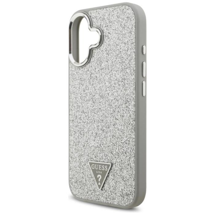 Guess - Guess iPhone 17 Mobilskal MagSafe Glitter Triangle Logo - Silver