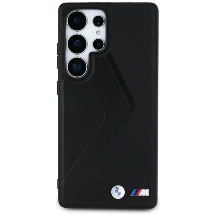 BMW - BMW Galaxy S25 Ultra Mobilskal MagSafe Läder Oversized Stripes - Svart