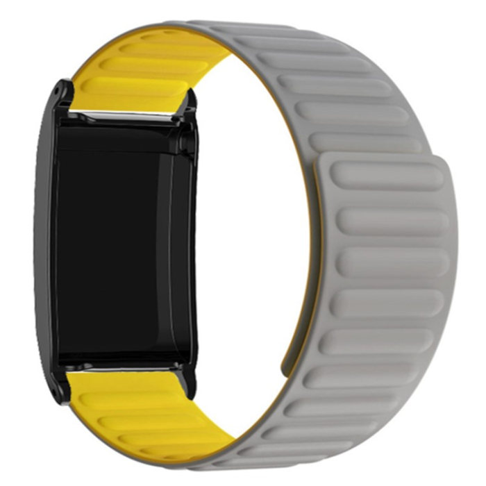 A-One Brand - Whoop 4.0 Armband Magnetic Silikon - Grå/Gul