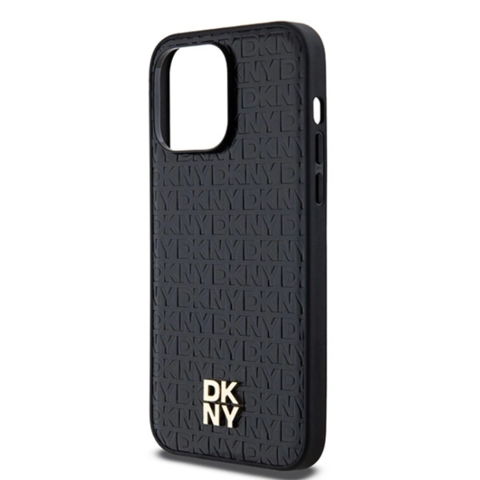 DKNY - DKNY iPhone 15 Pro Mobilskal Magsafe Läder Pattern Metal Logo