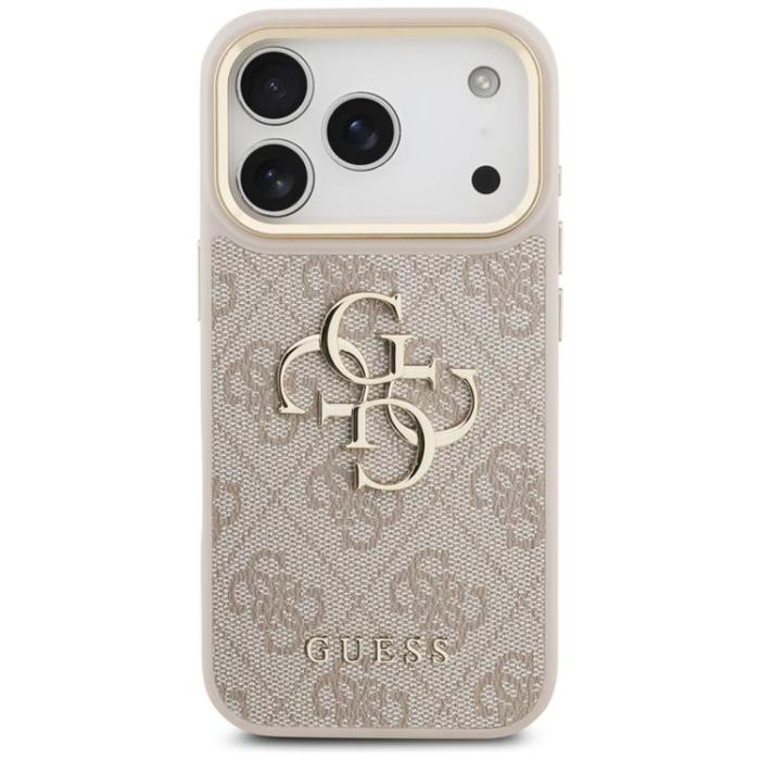 Guess - Guess iPhone 17 Pro Mobilskal 4G Big Classic Logo Big Strap Metal - Rosa