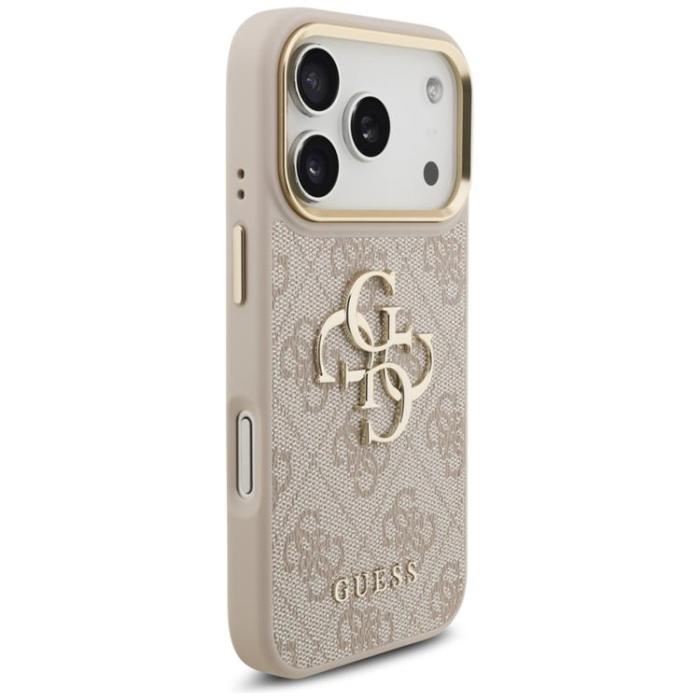 Guess - Guess iPhone 17 Pro Mobilskal 4G Big Classic Logo Big Strap Metal - Rosa