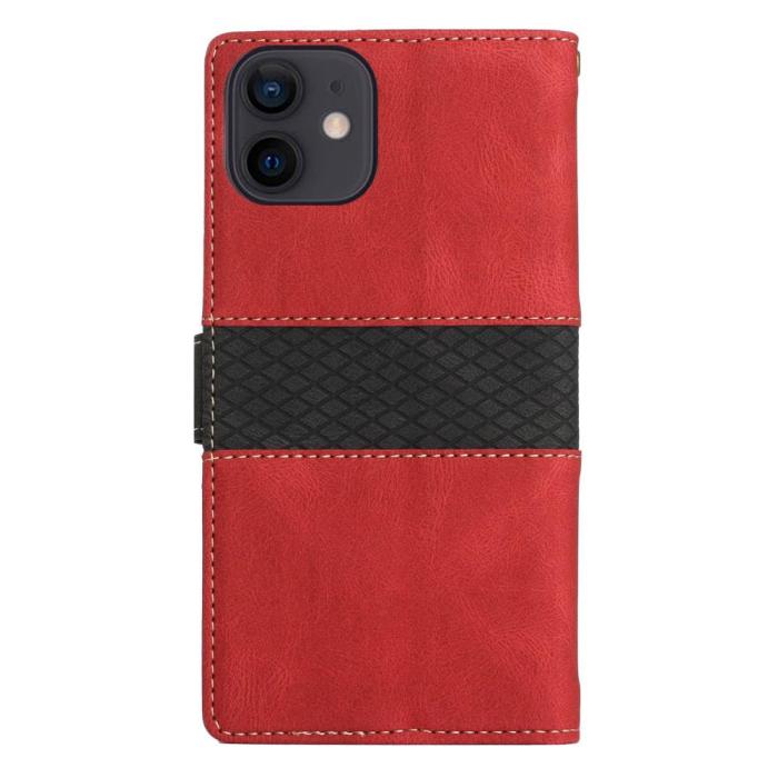 UTGATT1 - iPhone 11 Plånboksfodral Splicing Design - Röd