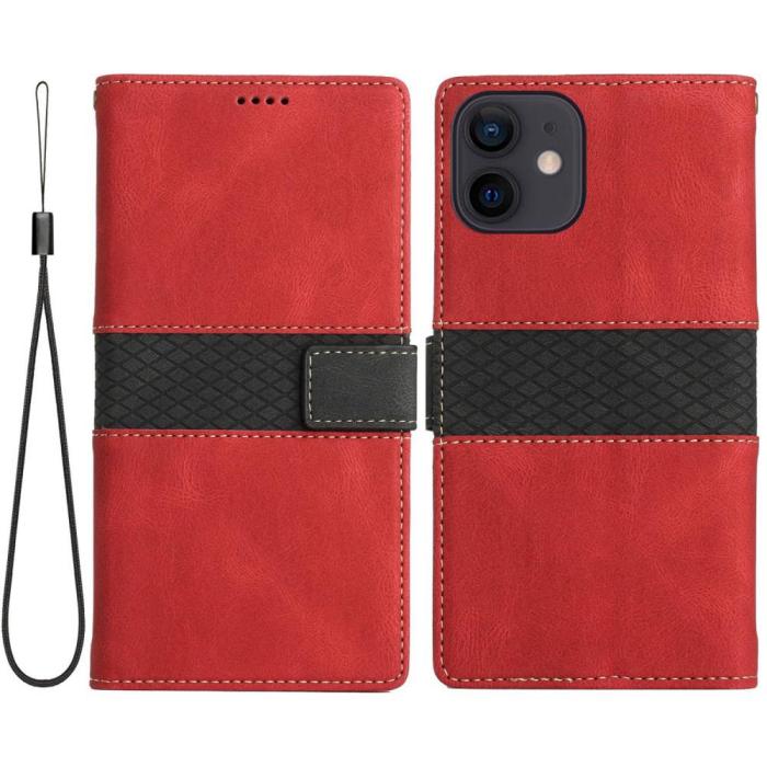 UTGATT1 - iPhone 11 Plånboksfodral Splicing Design - Röd