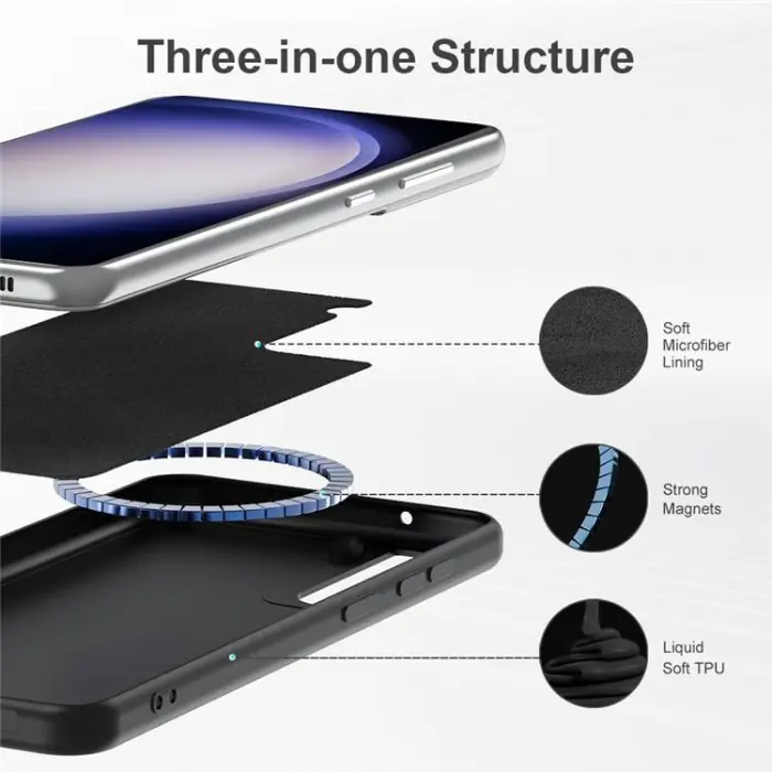 OEM - Galaxy S24 Plus Mobilskal Magsafe Liquid Series - Svart