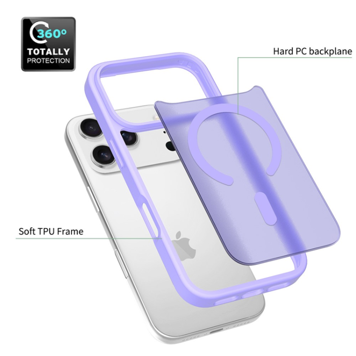 A-One Brand - iPhone 17 Pro Mobilskal MagSafe Acrylic Skin Touch - Lila