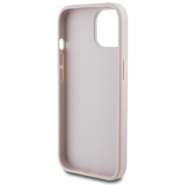 Guess - Guess iPhone 15 Mobilskal Metall Gold Logo - Rosa