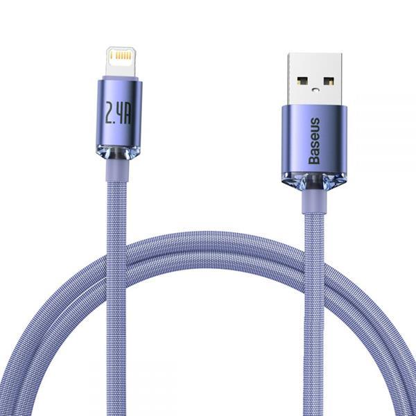 Baseus Crystal Shine USB-A till Lightning kabel 1.2m - Lila | 3541 | AlltMobil