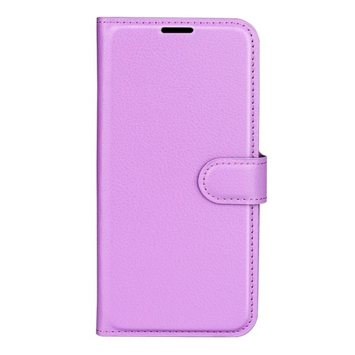 OEM - Litchi Samsung Galaxy S26 Plånboksfodral Konstläder Stötbeständig - Lila