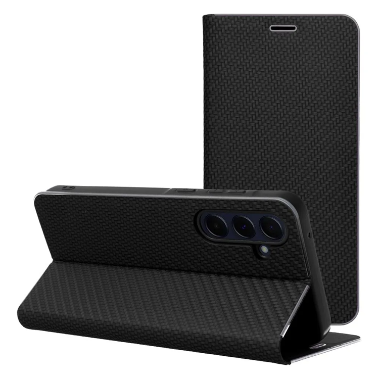 Galaxy S25 Edge Plånboksfodral Luna Carbon - Svart | 2353 | AlltMobil