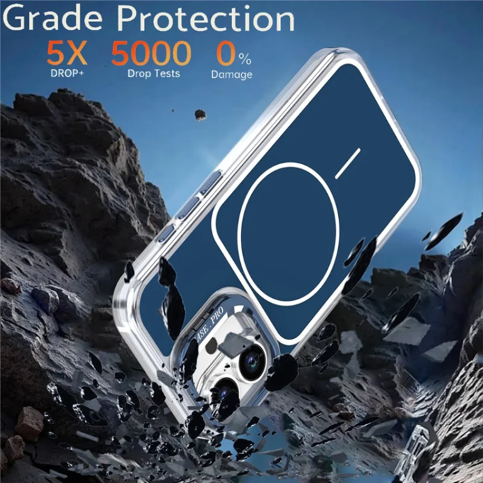 A-One Brand - iPhone 16 Mobilskal MagSafe Lens Kickstand med Handrem - Blå