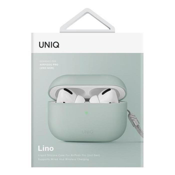 UNIQ - UNIQ AirPods Pro 2 Skal Lino Silikon - Mintgrön