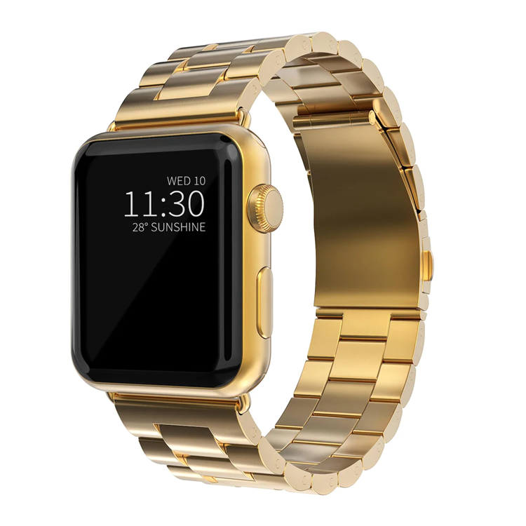 Apple Watch 2/3/4/5/6/7/SE (38/40/41mm) Armband Metall - Guld | 5123 | AlltMobil