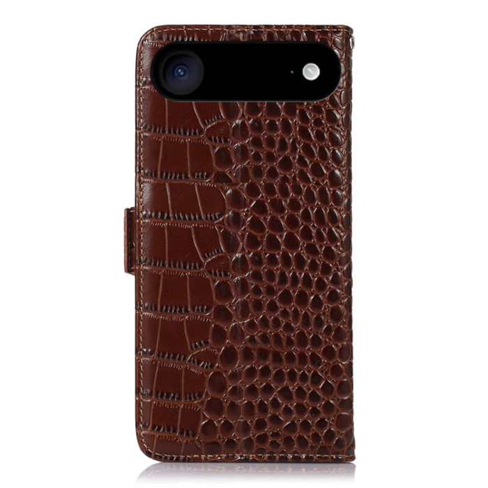A-One Brand - iPhone Air Plånboksfodral Äkta Läder Crocodile - Brun