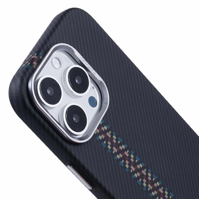 A-One Brand - iPhone 14 Pro Max Mobilskal Magsafe Aramid Fiber - Colorful/Svart