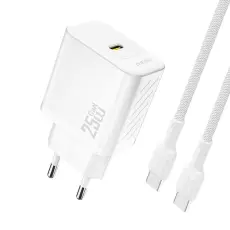 Dudao - Dudao Snabbladdare USB-C PD 25W GaN med USB-C Kabel A27CEU - Vit