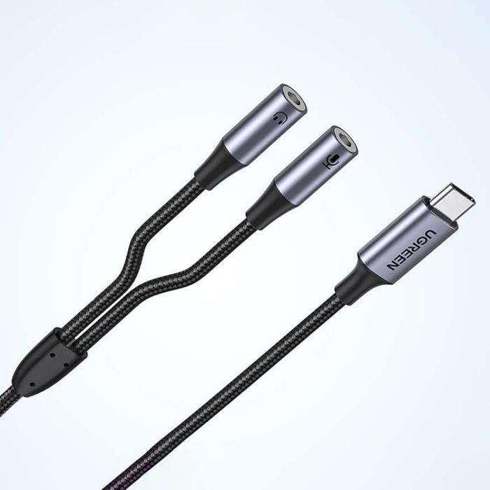 UTGATT1 - Ugreen adapter USB-C 2x 3.5 mm Mini Jack - Svart