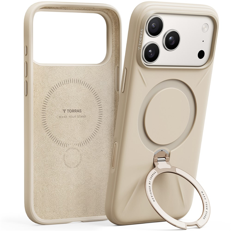 TORRAS Mobilskal till iPhone 17 Pro MagSafe Ostand Q Pro - Guld | 2353 | AlltMobil