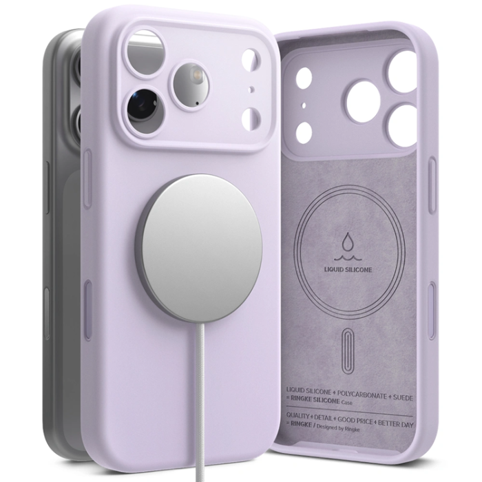 Ringke - Ringke iPhone 17 Pro Max Mobilskal Magsafe Magnetic Silikon - Ljuslila