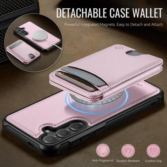 OEM - JEEHOOD Samsung Galaxy S24 Fodral KonstLäder - Rosa