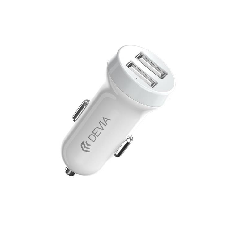 Devia Billaddare 2x USB 3.1A med USB-C Kabel Smart - Vit | 505295 | AlltMobil