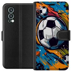 iSecrets - Pl&aring;nboksfodral till OnePlus Nord 2 5G med Fotbollar