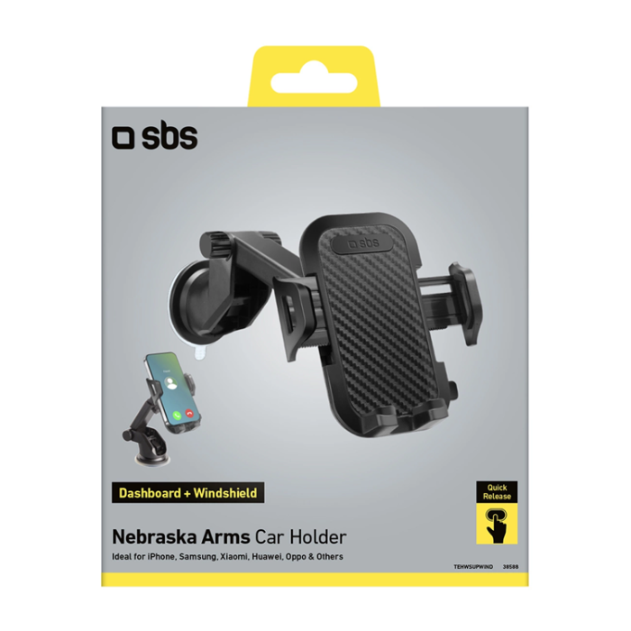SBS - SBS Mobilhållare Instrumentbrädan Med Suction Cup - Svart