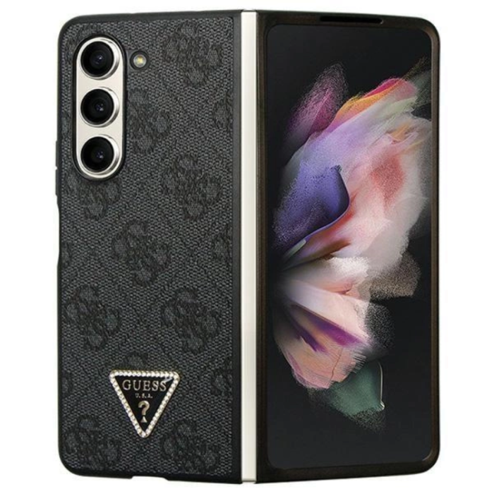 Guess - Guess Galaxy Z Fold 5 Mobilskal Läder Diamond Triangle