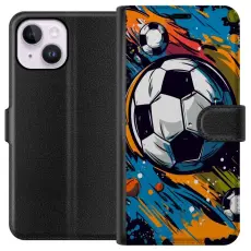 Gustaf - Pl&aring;nboksfodral till Apple iPhone 14 Plus med Fotbollar