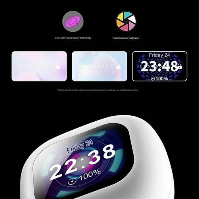 A-One Brand - Trådlösa Bluetooth Hörlurar med Skärmvisning On-Ear Smart Q18