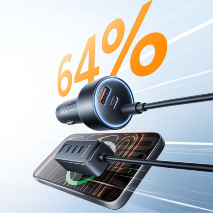 ORICO - ORICO ChargeClip Billaddare 108W med 2x USB-A + 4x USB-C - Svart