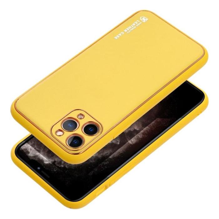 OEM - iPhone 15 Mobilskal Läder - Gul