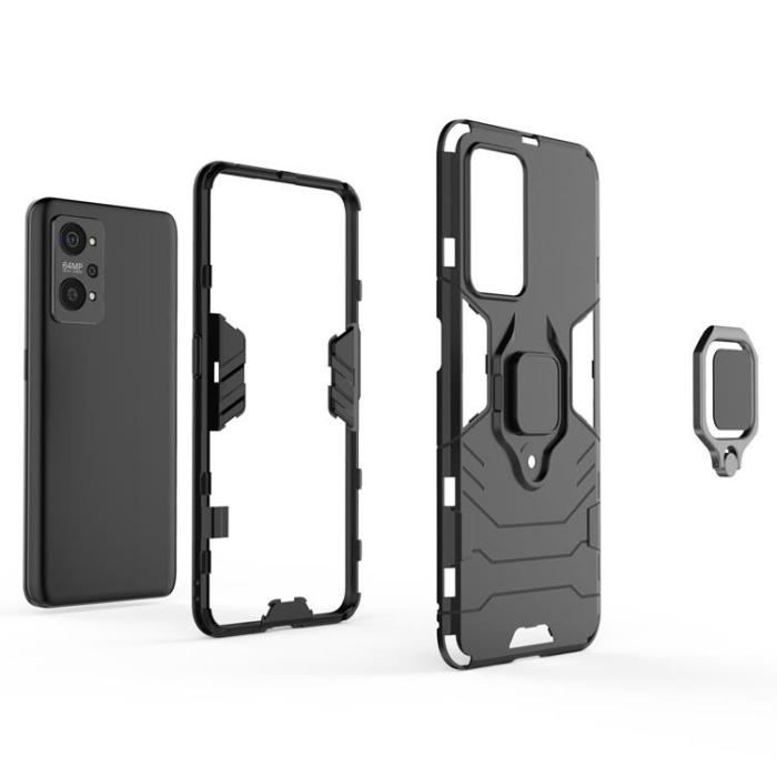 UTGATT5 - Realme GT Neo 2/Neo 3T/GT2 Skal Ring Armor - Svart